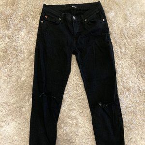 Hudson Black Ripped Skinny Jeans